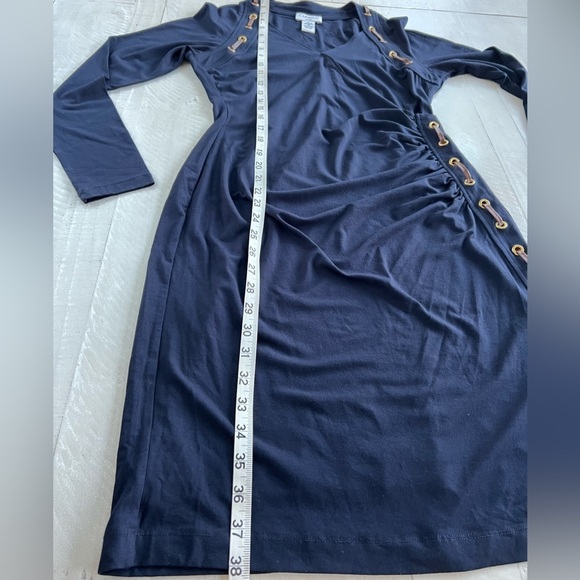 Carmen Marc Valvo Navy Cut and Sew
Faux Wrap Dress Size Large - Picture 8 of 12